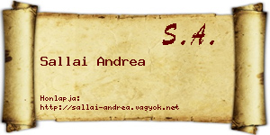 Sallai Andrea névjegykártya